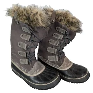 Sorel Joan of Arctic Snow Gray Waterproof Leather Women's‎ Boots NL1540-051 Sz 9