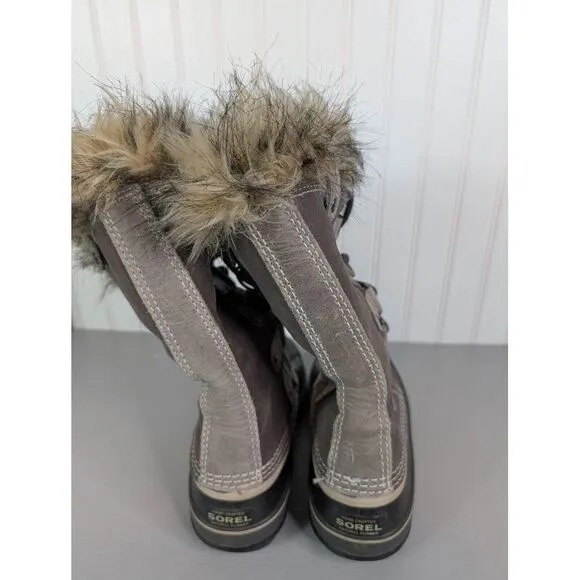 Sorel Joan of Arctic Snow Gray Waterproof Leather Women's‎ Boots NL1540-051 Sz 9