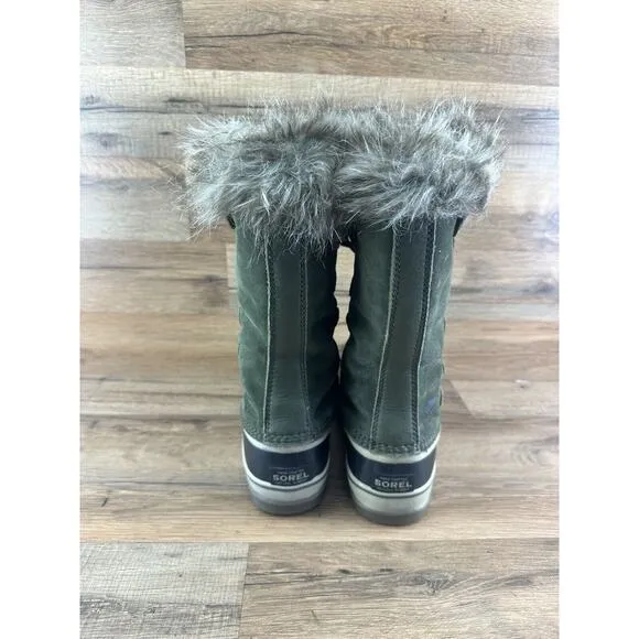 Sorel Joan of Arctic Snow Gray Waterproof Leather Womens Boots NL1540 Si…
