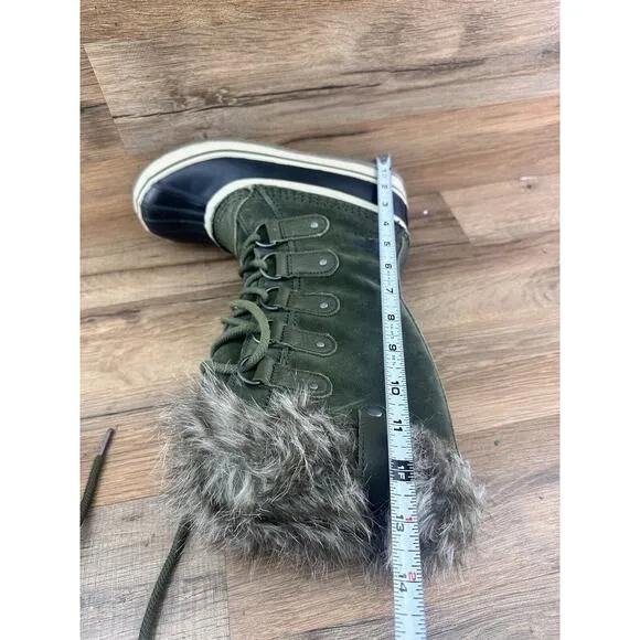 Sorel Joan of Arctic Snow Gray Waterproof Leather Womens Boots NL1540 Si…