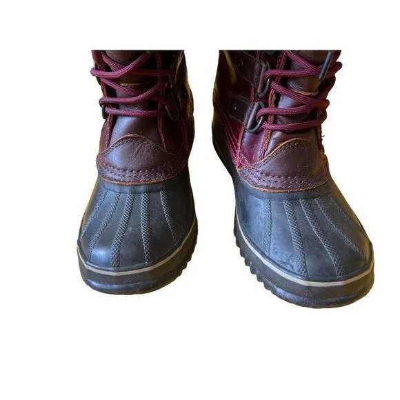 Sorel Joan of Arctic Wine Oxblood Red Winter Boots Sz 6.5
