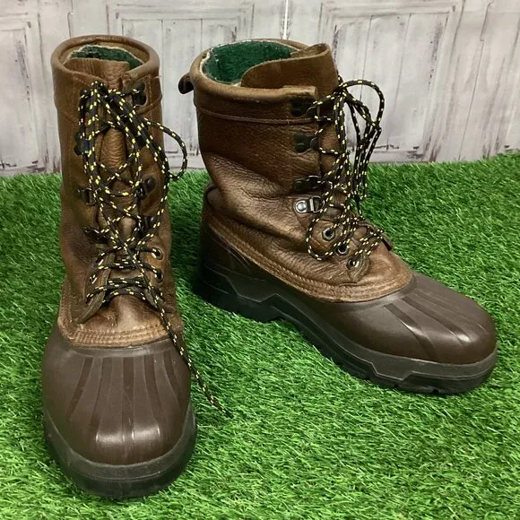 SOREL Leather Boots Waterproof Fleece Lined Brown Mens 7