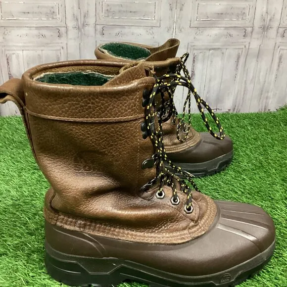 SOREL Leather Boots Waterproof Fleece Lined Brown Mens 7