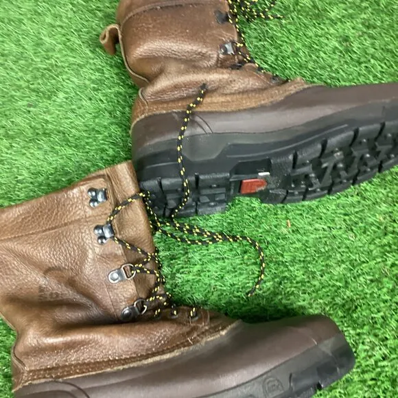 SOREL Leather Boots Waterproof Fleece Lined Brown Mens 7