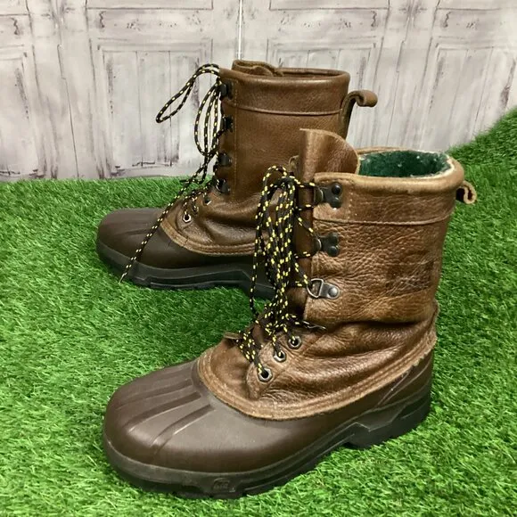 SOREL Leather Boots Waterproof Fleece Lined Brown Mens 7
