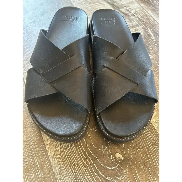 Sorel Leather Sandals Cameron Platform Mule Black Women’s Size 8 Slip On