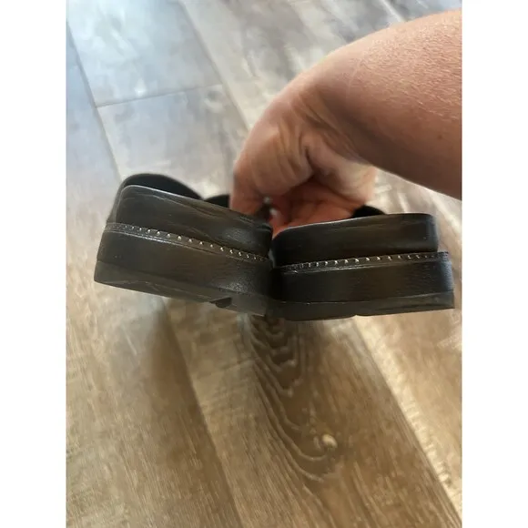 Sorel Leather Sandals Cameron Platform Mule Black Women’s Size 8 Slip On