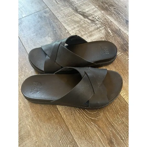 Sorel Leather Sandals Cameron Platform Mule Black Women’s Size 8 Slip On