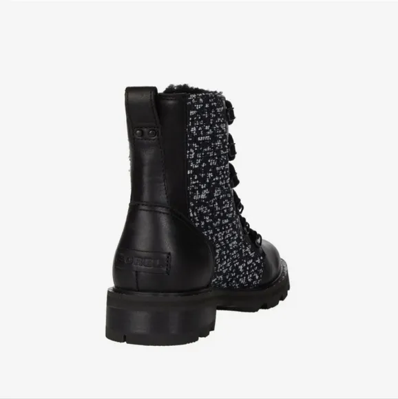 SOREL Lennox Lace Cozy Black Waterproof Boots