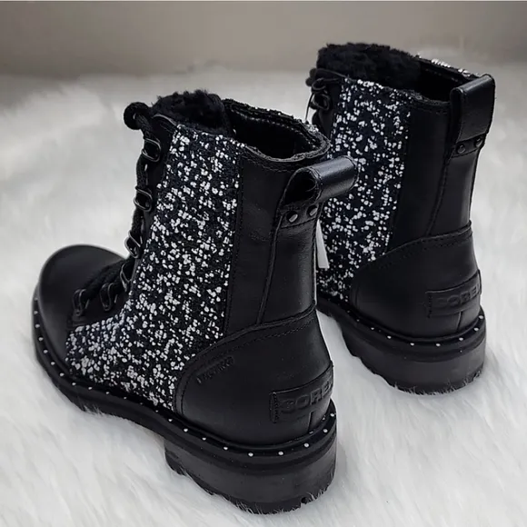 SOREL Lennox Lace Cozy Black Waterproof Boots