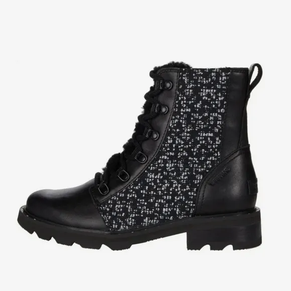 SOREL Lennox Lace Cozy Black Waterproof Boots