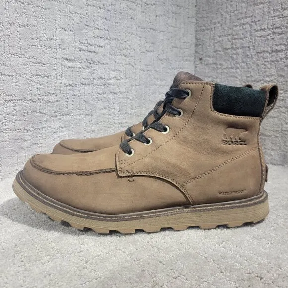Sorel Madson II Men's Size 9.5 US Brown Leather Moc Toe Waterproof Boots