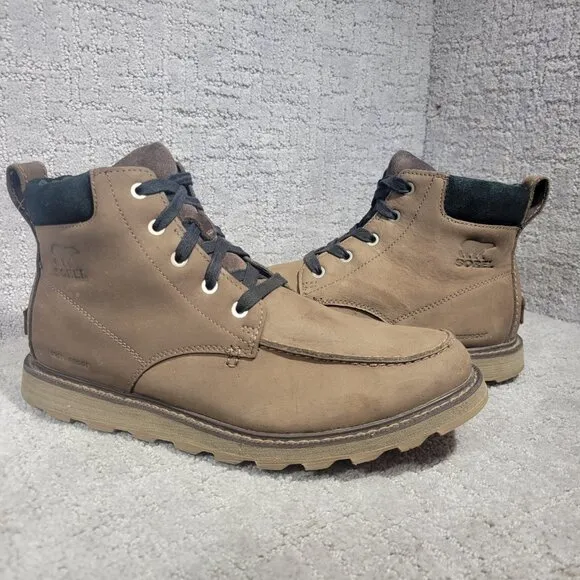 Sorel Madson II Men's Size 9.5 US Brown Leather Moc Toe Waterproof Boots