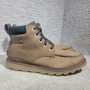 Sorel Madson II Men's Size 9.5 US Brown Leather Moc Toe Waterproof Boots