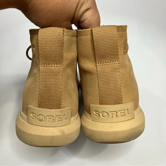 Sorel Men’s Explorer Drift waterproof boots tan suede size 11.5