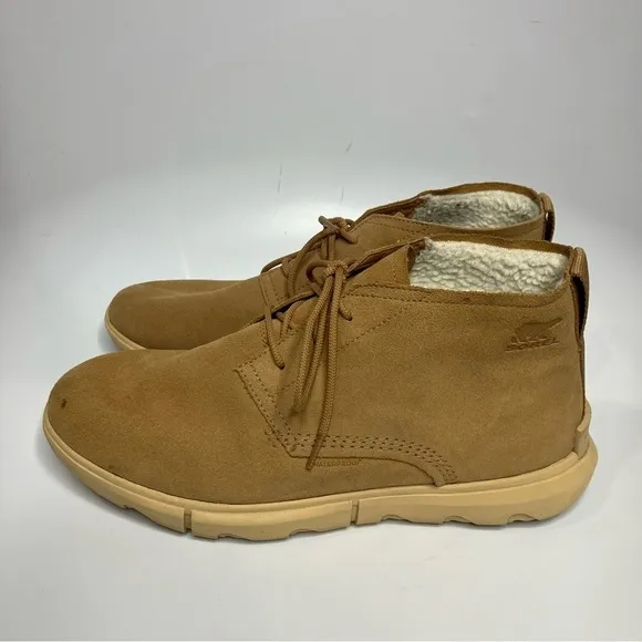 Sorel Men’s Explorer Drift waterproof boots tan suede size 11.5