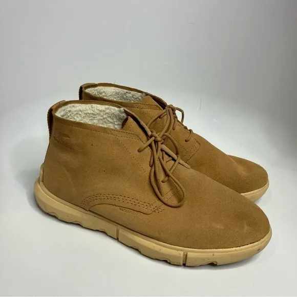 Sorel Men’s Explorer Drift waterproof boots tan suede size 11.5
