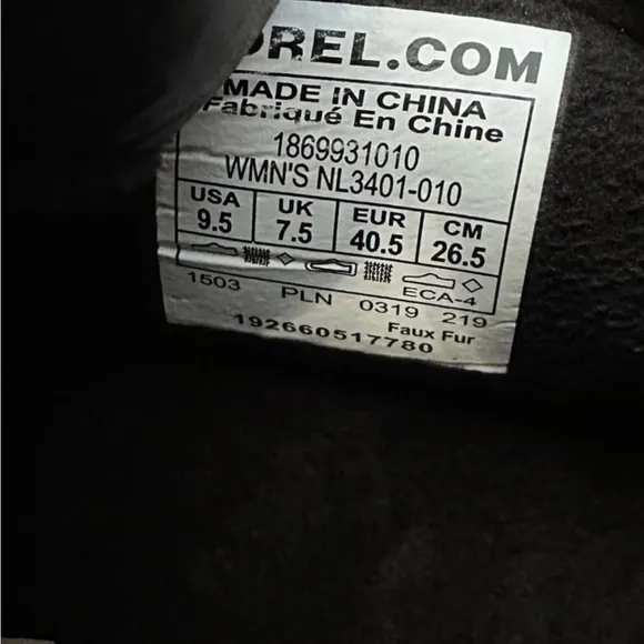 Sorel Puffy Waterproof Boots Womens 9.5 Black