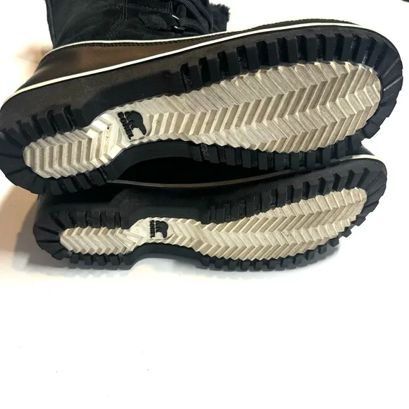 Sorel Tivoli High Il Snow Boots Waterproof Suede Leather Black Size 8