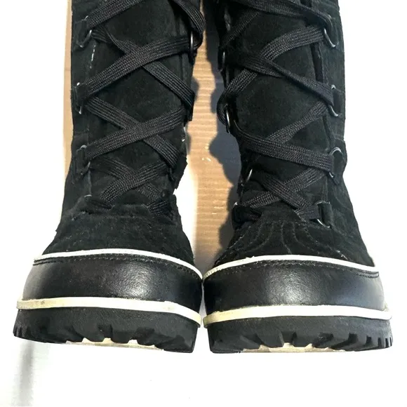 Sorel Tivoli High Il Snow Boots Waterproof Suede Leather Black Size 8