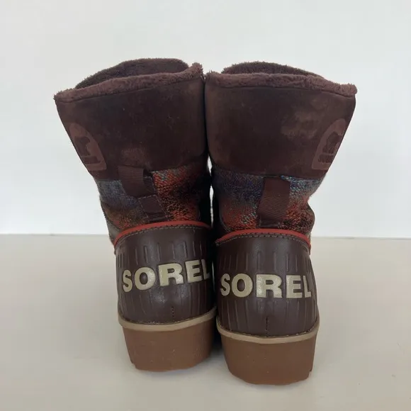 Sorel Tivoli II Aztec Blanket Tobacco Brown Women's Winter Boots, size8