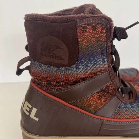 Sorel Tivoli II Aztec Blanket Tobacco Brown Women's Winter Boots, size8