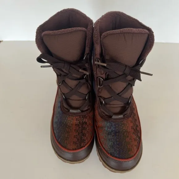 Sorel Tivoli II Aztec Blanket Tobacco Brown Women's Winter Boots, size8