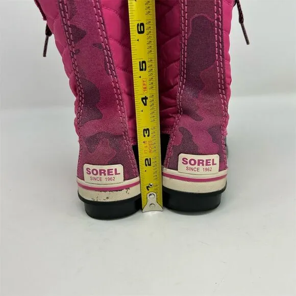 SOREL Tofino II Girls' Pink Waterproof Winter Snow Boots Size 1 Faux Fur Lined