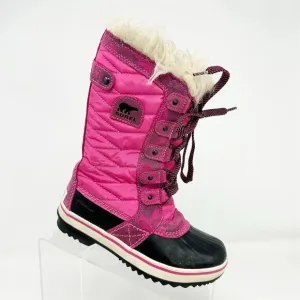 SOREL Tofino II Girls' Pink Waterproof Winter Snow Boots Size 1 Faux Fur Lined