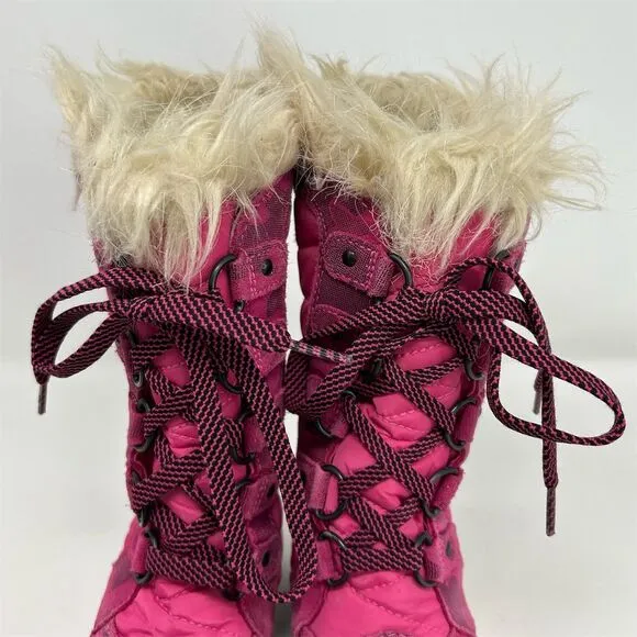 SOREL Tofino II Girls' Pink Waterproof Winter Snow Boots Size 1 Faux Fur Lined