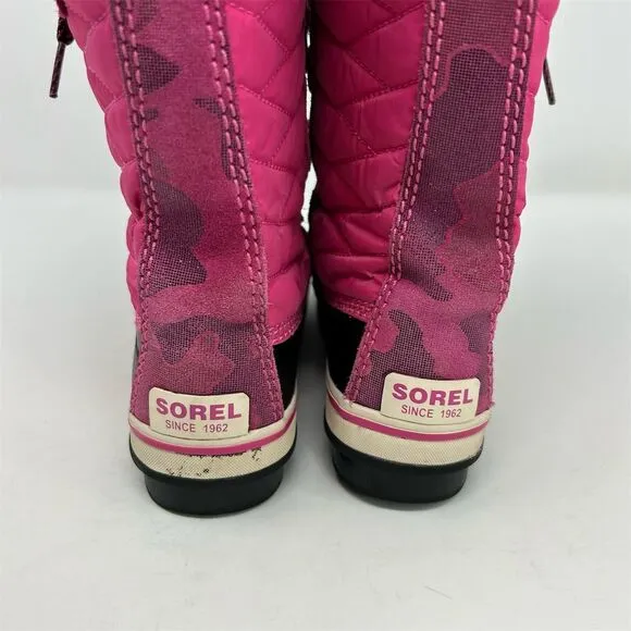SOREL Tofino II Girls' Pink Waterproof Winter Snow Boots Size 1 Faux Fur Lined