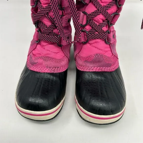 SOREL Tofino II Girls' Pink Waterproof Winter Snow Boots Size 1 Faux Fur Lined