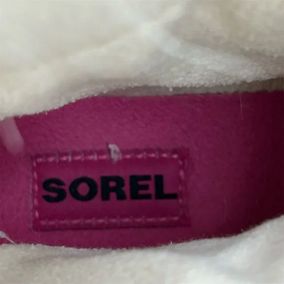 SOREL Tofino II Girls' Pink Waterproof Winter Snow Boots Size 1 Faux Fur Lined