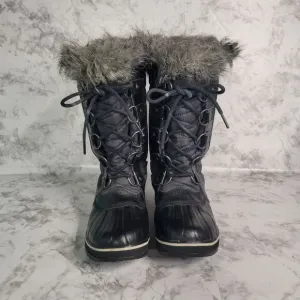 Sorel Tofino II Waterproof Winter Boots Womens Size 8 EU 39 Black Leather Rubber