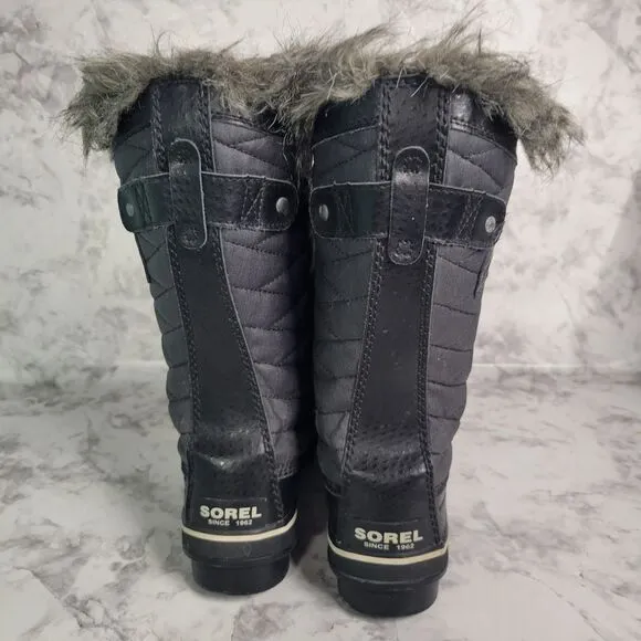 Sorel Tofino II Waterproof Winter Boots Womens Size 8 EU 39 Black Leather Rubber