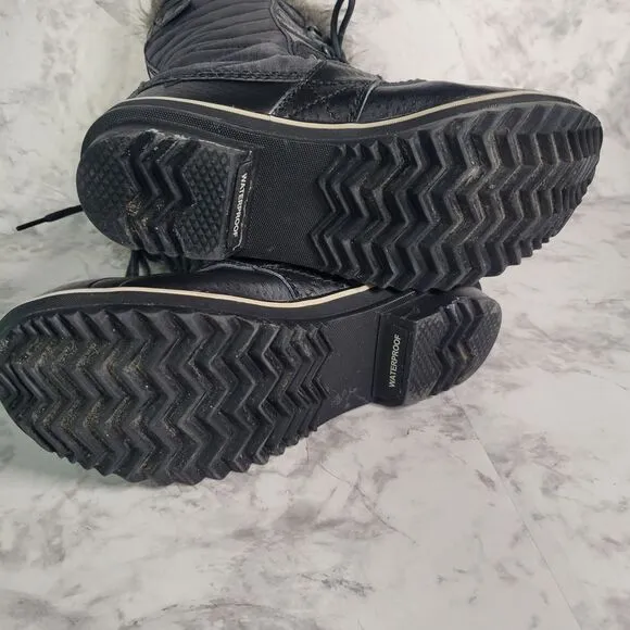 Sorel Tofino II Waterproof Winter Boots Womens Size 8 EU 39 Black Leather Rubber