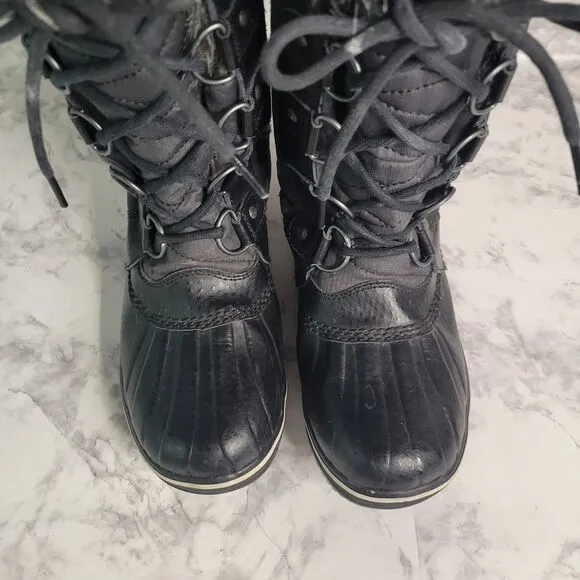 Sorel Tofino II Waterproof Winter Boots Womens Size 8 EU 39 Black Leather Rubber