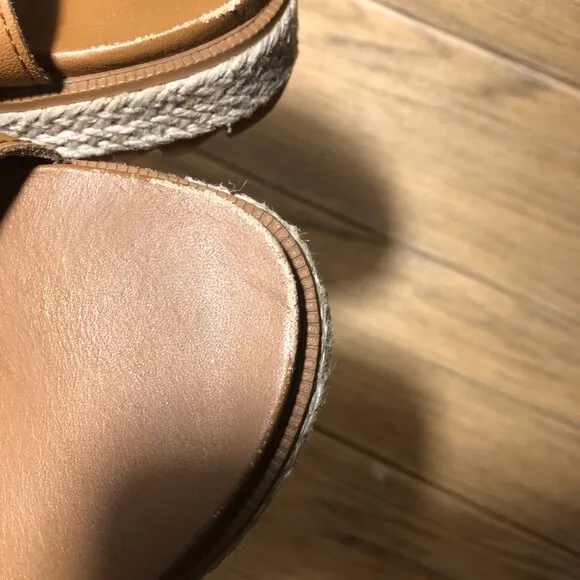Sorel women brown rust slip on wedge sandals, 7.5