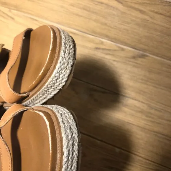 Sorel women brown rust slip on wedge sandals, 7.5