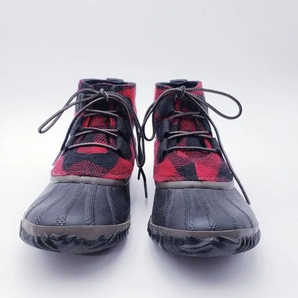 Sorel Women's 8.5 Out N' About Boots Buffalo Plaid Lace Up Ankle Waterproof
