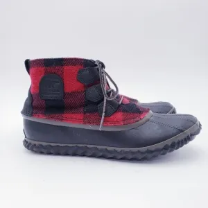Sorel Women's 8.5 Out N' About Boots Buffalo Plaid Lace Up Ankle Waterproof