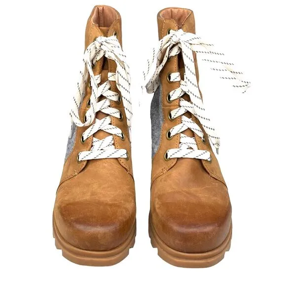 Sorel Women’s Joan Of Arctic Lexi III Brown Hidden Wedge Boot Size US 8.5