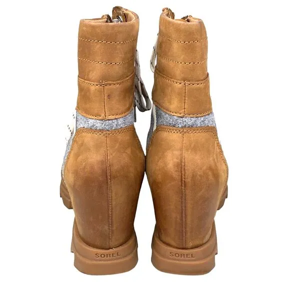 Sorel Women’s Joan Of Arctic Lexi III Brown Hidden Wedge Boot Size US 8.5