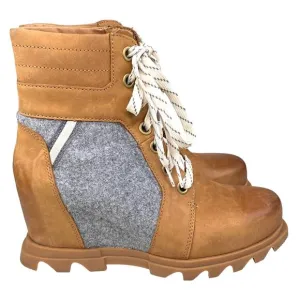 Sorel Women’s Joan Of Arctic Lexi III Brown Hidden Wedge Boot Size US 8.5