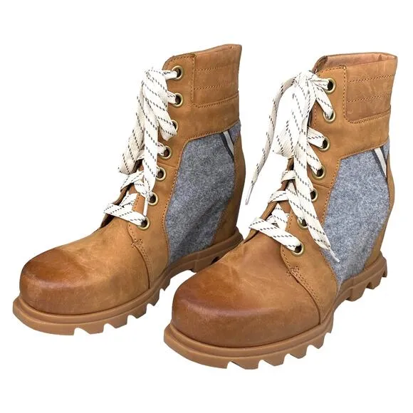 Sorel Women’s Joan Of Arctic Lexi III Brown Hidden Wedge Boot Size US 8.5