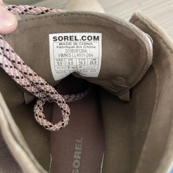 Sorel Womens Joan of Arctic Wedge II Waterproof Boots Omega Taupe Size 8.5