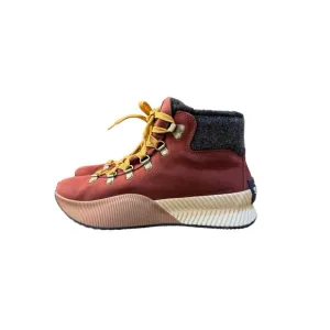 Sorel Women's Out N About III Conquest WP Waterproof Boots Red Black Size 8.5