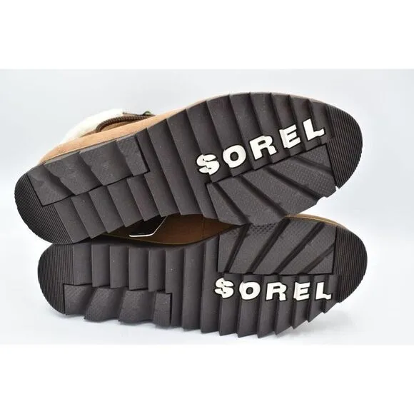 Sorel Womens Size 9.5 Harlow Lace Velvet Tan Blackened Brown Waterproof Boots