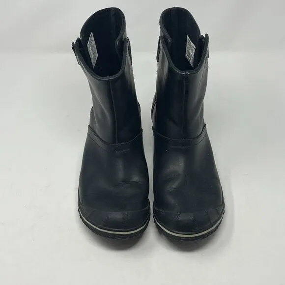 Sorel women's Slimboot Shortie black ankle boots 8.5 leather