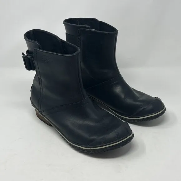 Sorel women's Slimboot Shortie black ankle boots 8.5 leather